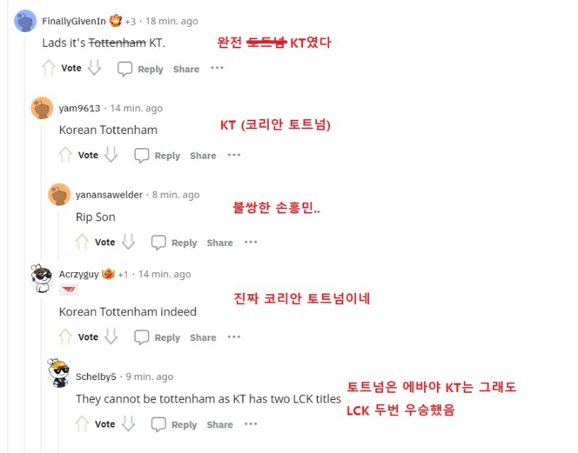 오늘자 LCK T1에게 패배한 KT.. 레딧 반응