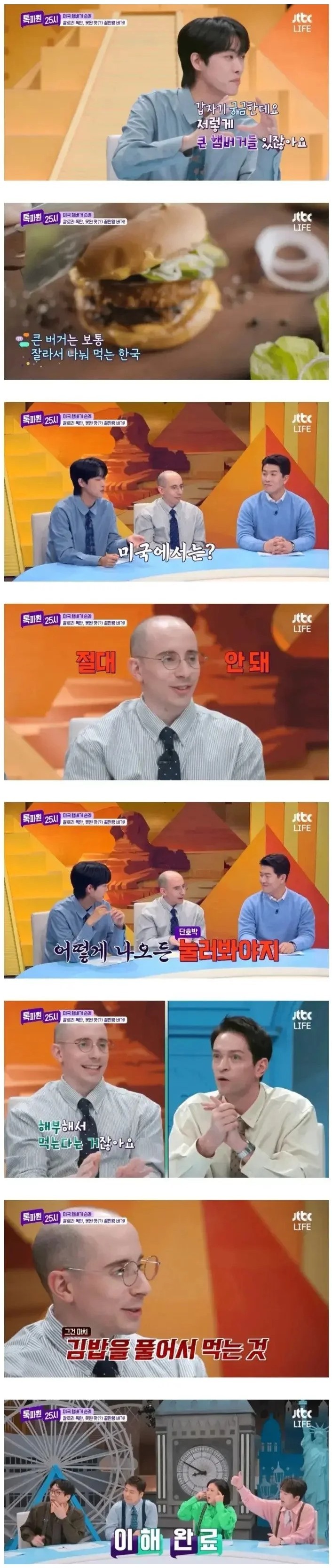 미국인들이 햄버거에 대한 예의