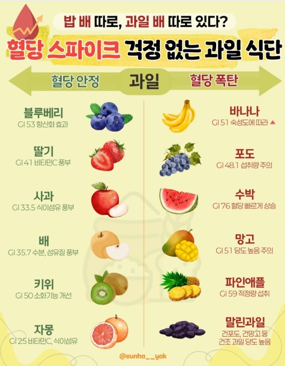 혈당 스파이크 걱정 없는 과일 식단