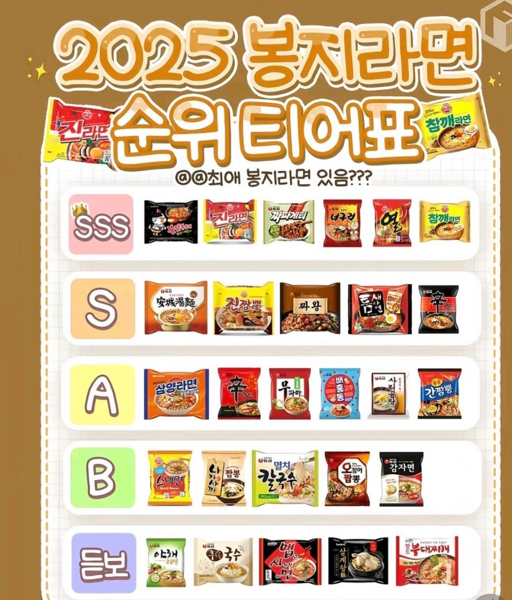 2025년 봉지 라면 티어표